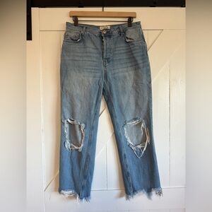 Free People Maggie Mid-Rise Straight-Leg Jeans Size 29